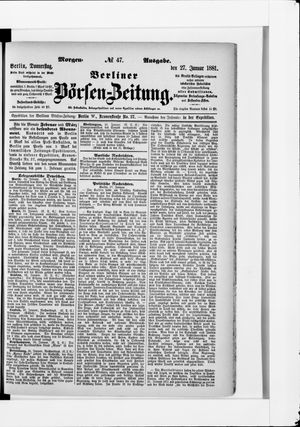 Berliner Börsen-Zeitung vom 27.01.1881