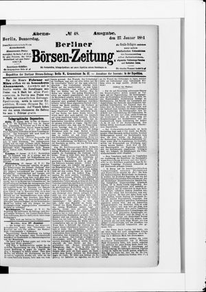 Berliner Börsen-Zeitung on Jan 27, 1881