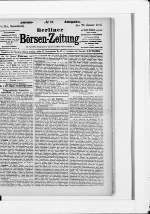 Berliner Börsen-Zeitung vom 29.01.1881