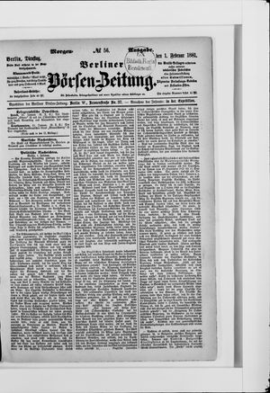 Berliner Börsen-Zeitung vom 01.02.1881