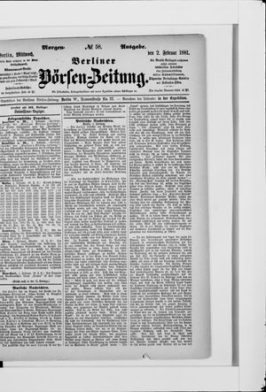 Berliner Börsen-Zeitung vom 02.02.1881