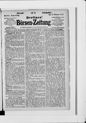 Berliner Börsen-Zeitung vom 03.02.1881