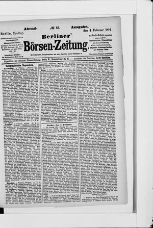 Berliner Börsen-Zeitung vom 04.02.1881