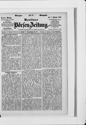 Berliner Börsen-Zeitung vom 07.02.1881