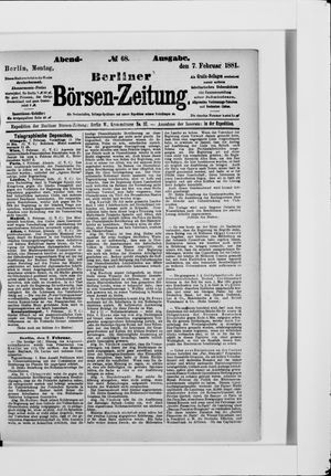 Berliner Börsen-Zeitung on Feb 7, 1881