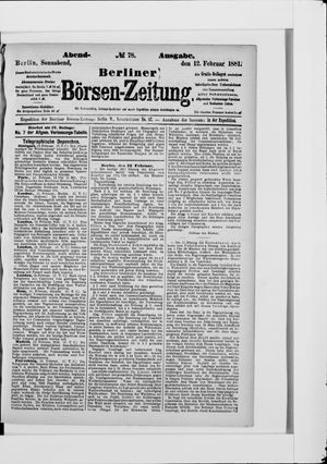 Berliner Börsen-Zeitung vom 12.02.1881
