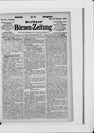 Berliner Börsen-Zeitung vom 18.02.1881
