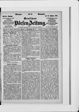 Berliner Börsen-Zeitung vom 20.02.1881