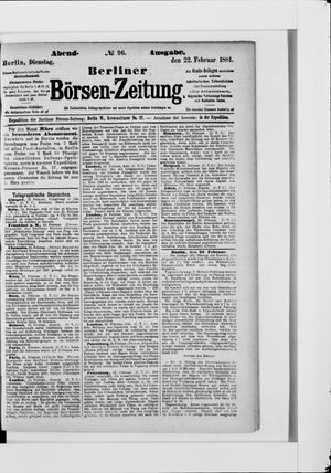 Berliner Börsen-Zeitung vom 22.02.1881