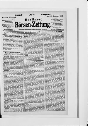 Berliner Börsen-Zeitung vom 23.02.1881