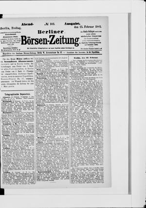 Berliner Börsen-Zeitung vom 25.02.1881