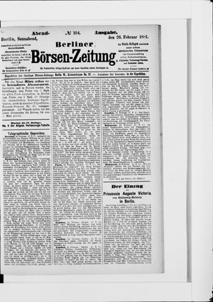 Berliner Börsen-Zeitung vom 26.02.1881