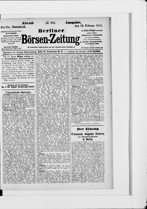 Berliner Börsen-Zeitung vom 26.02.1881