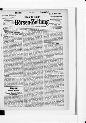 Berliner Börsen-Zeitung vom 02.03.1881