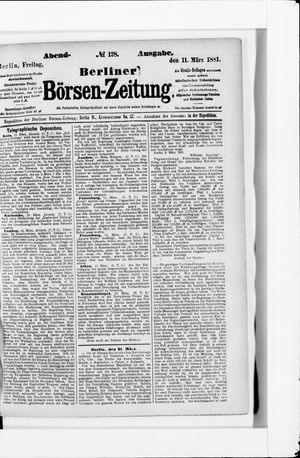 Berliner Börsen-Zeitung vom 11.03.1881