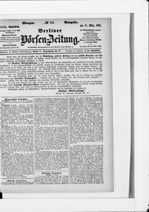 Berliner Börsen-Zeitung vom 19.03.1881