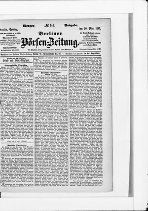 Berliner Börsen-Zeitung vom 20.03.1881