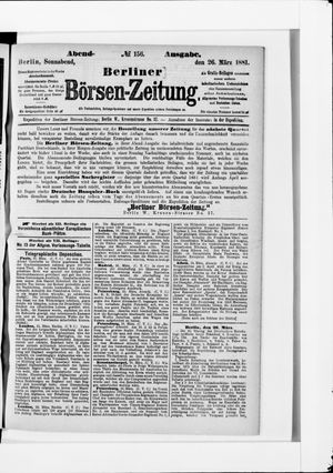 Berliner Börsen-Zeitung vom 26.03.1881