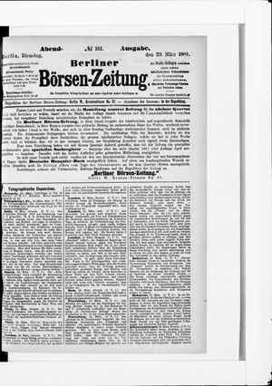 Berliner Börsen-Zeitung vom 29.03.1881
