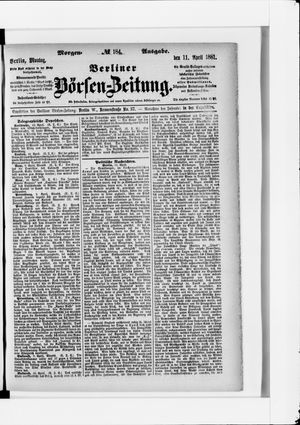 Berliner Börsen-Zeitung vom 11.04.1881