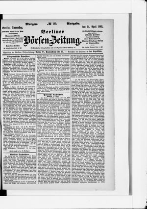 Berliner Börsen-Zeitung vom 14.04.1881