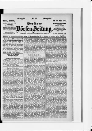Berliner Börsen-Zeitung vom 20.04.1881