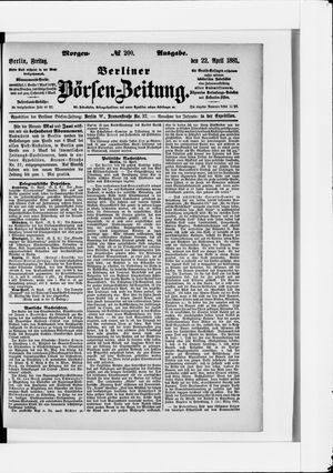 Berliner Börsen-Zeitung on Apr 22, 1881