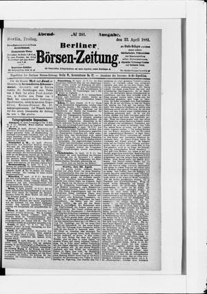 Berliner Börsen-Zeitung on Apr 22, 1881