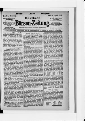 Berliner Börsen-Zeitung vom 26.04.1881