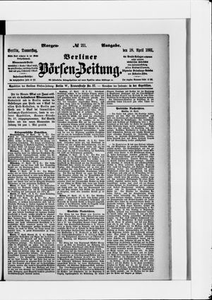 Berliner Börsen-Zeitung vom 28.04.1881
