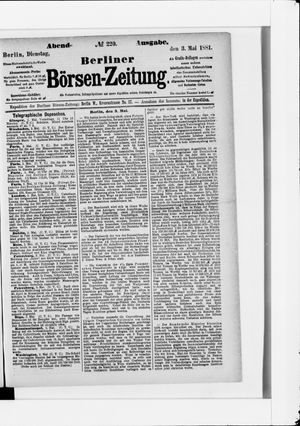 Berliner Börsen-Zeitung vom 03.05.1881
