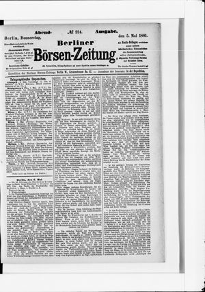Berliner Börsen-Zeitung on May 5, 1881