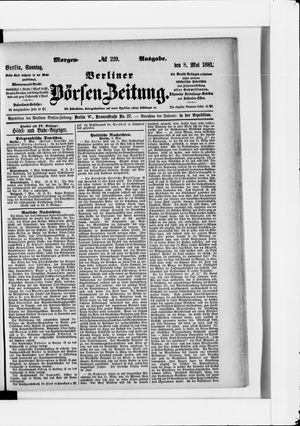 Berliner Börsen-Zeitung vom 08.05.1881