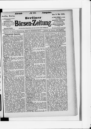 Berliner Börsen-Zeitung vom 09.05.1881