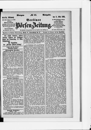 Berliner Börsen-Zeitung vom 11.05.1881