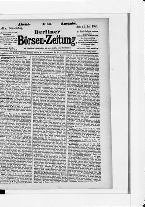 Berliner Börsen-Zeitung vom 12.05.1881