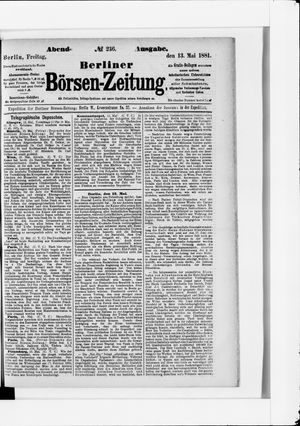 Berliner Börsen-Zeitung vom 13.05.1881