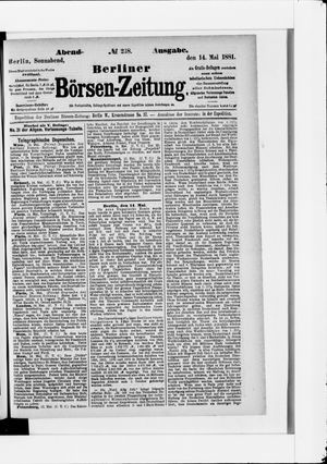 Berliner Börsen-Zeitung vom 14.05.1881