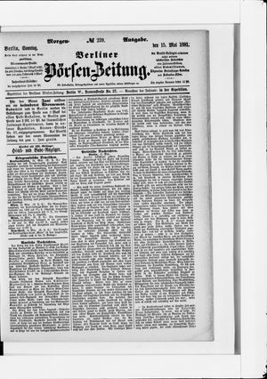 Berliner Börsen-Zeitung vom 15.05.1881
