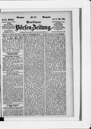 Berliner Börsen-Zeitung vom 18.05.1881