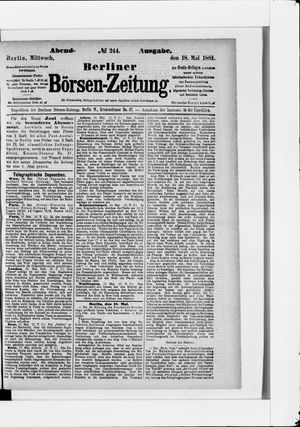 Berliner Börsen-Zeitung vom 18.05.1881