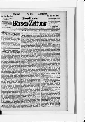 Berliner Börsen-Zeitung vom 20.05.1881