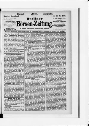 Berliner Börsen-Zeitung vom 21.05.1881