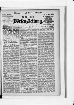 Berliner Börsen-Zeitung vom 22.05.1881