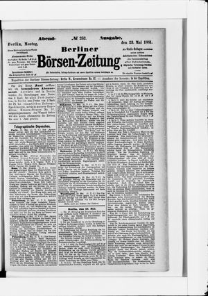 Berliner Börsen-Zeitung vom 23.05.1881