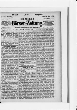 Berliner Börsen-Zeitung vom 24.05.1881