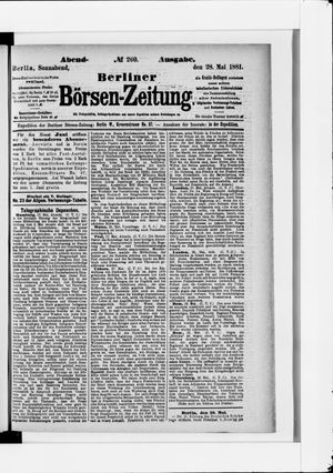 Berliner Börsen-Zeitung vom 28.05.1881