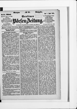 Berliner Börsen-Zeitung vom 01.06.1881