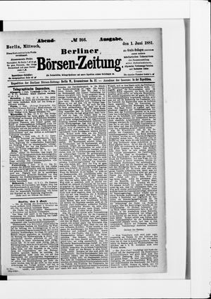 Berliner Börsen-Zeitung vom 01.06.1881