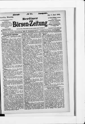 Berliner Börsen-Zeitung vom 07.06.1881